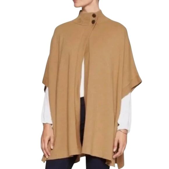 Banana Republic ML NEW Oversized Camel Cape Poncho Cardigan - Picture 1 of 10